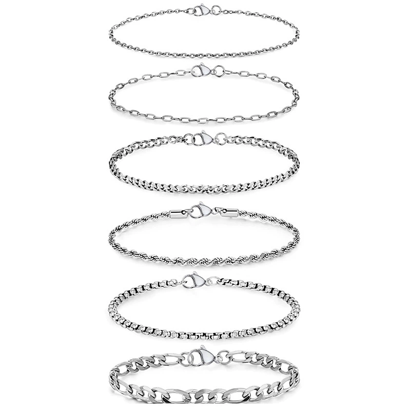 Ювелирные изделия Star and Wish Европейская и американская мода 21 см стальные цветные ювелирные аксессуары из нержавеющей стали простые разнообразные браслеты оптом