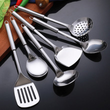 不锈钢厨房烹饪勺铲家用圆柄锅铲勺漏叉酒店用品全套厨具礼品套装
