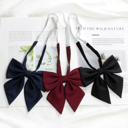 Academy JK Uniform Tie for Girls, Japanese Style Small Accessories, Lapel Bow, Versatile Red Solid Color Feather Bow Tie Accessory