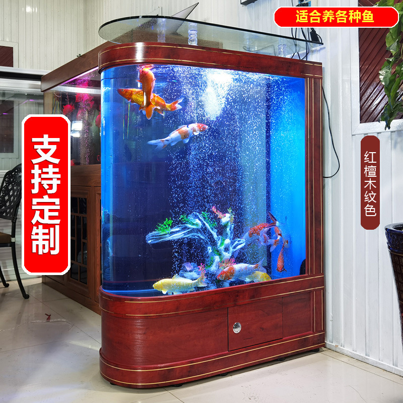 ヨーロッパ風弾丸水槽水槽ガラス客間家庭用着地中大型1.2メートル無換水金魚鉢|undefined