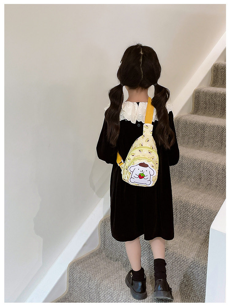 Wholesale new cross-border small-sized children's chest bags with double zippers and large capacity, cute single-shoulder bags for boys and girls in kindergartens undefined