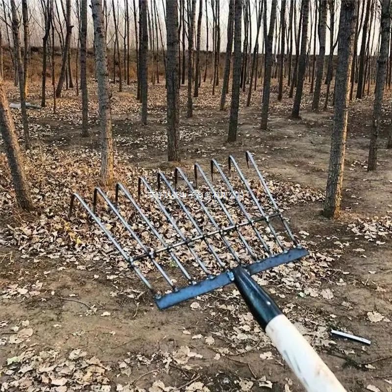 新款搂草耙子不锈钢扒子农用扫树叶神器耙齿钉耙十四钢丝铁耙耙草