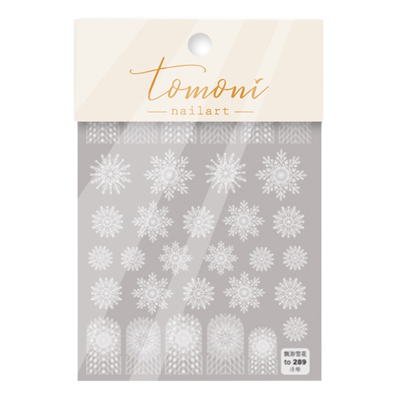Tomoni Relief 984 nuevas pegatinas de uñas artesanales pegatinas japonesas 5d pegatinas de uñas tridimensionales etéreos pegatinas de copo de nieve