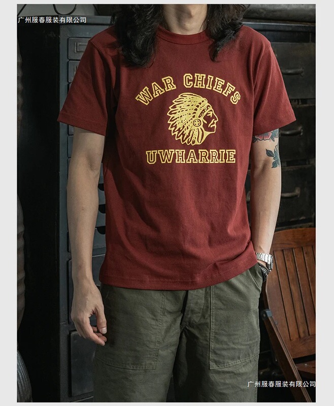 Non-Sto American Retro Heavyweight Round-Neck T-Shirt, Casual Summer Cotton T-Shirt Suitable for Summer