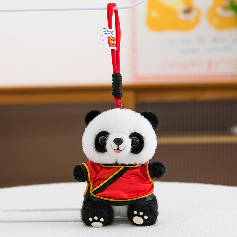 Tesoro nacional panda muñeca colgante Tang traje chino Chengdu panda muñeca regalo de cumpleaños impresa logotipo juguetes de peluche