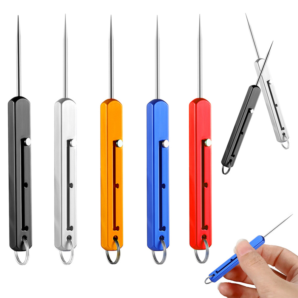 Portable Retractable Titanium Alloy Integrated Toothpick, Multifunctional Single-Head Fruit Pick, Suitable for Home Use and Easy to Carry