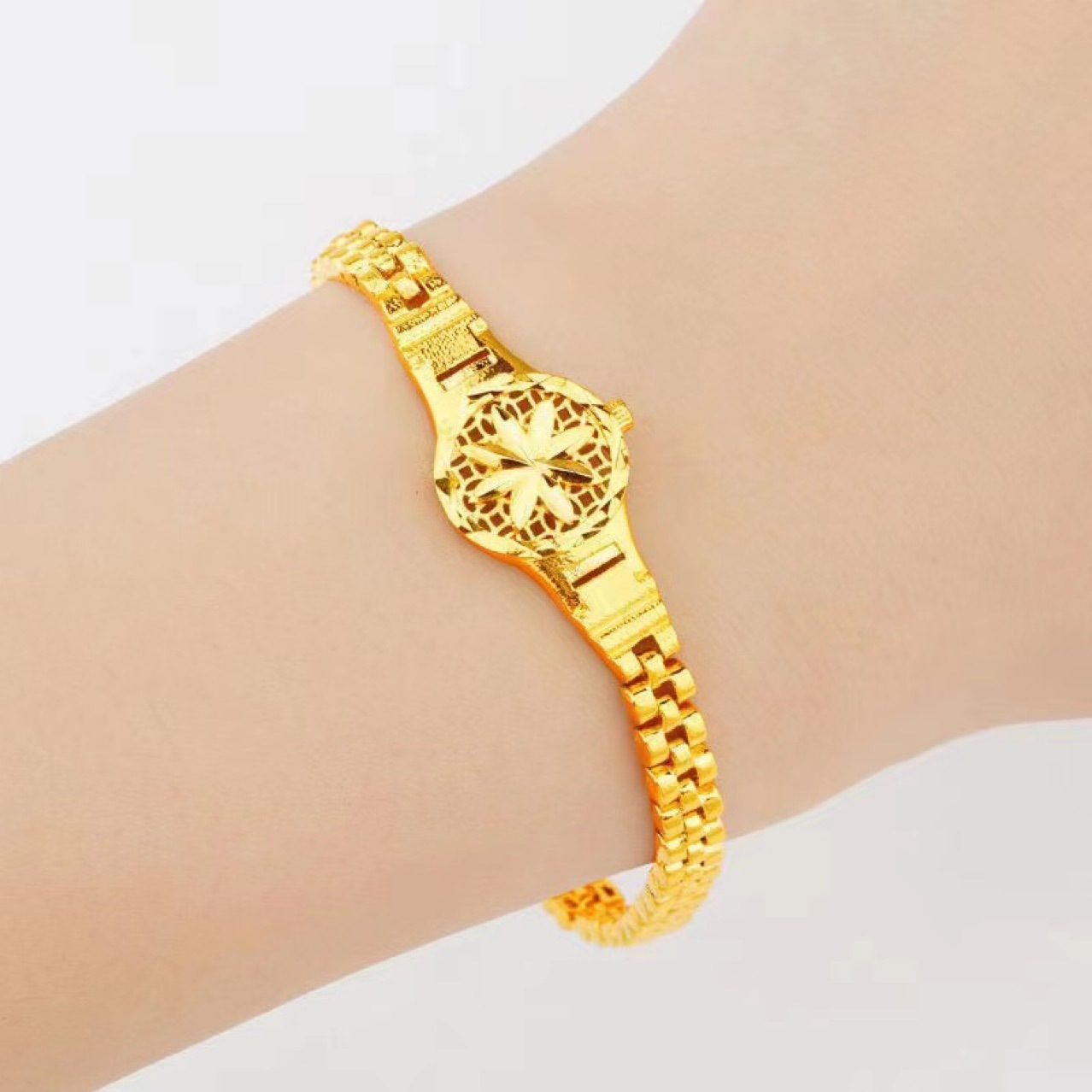 High imitation sand gold bracelet temperament sweet lucky words gold-plated watch bracelet bracelet for lovers