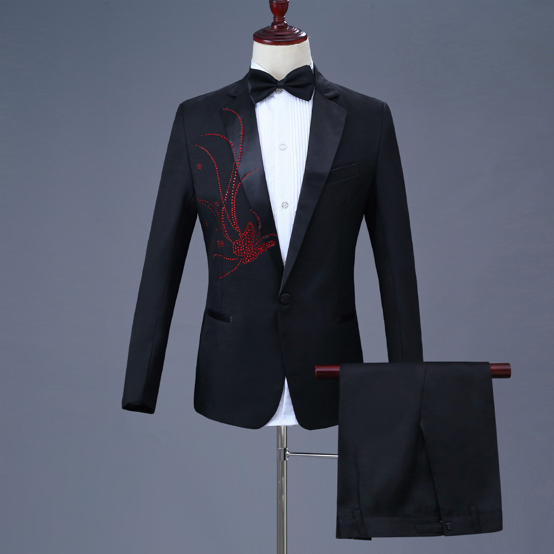 블랙 레드 다이아몬드 (재킷+바지+나비넥타이)