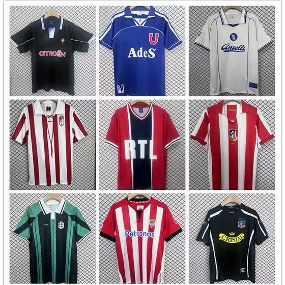 Source direct supply cross-border retro offset home and away adult loose quick-drying short-sleeved sports soccer jersey jersey