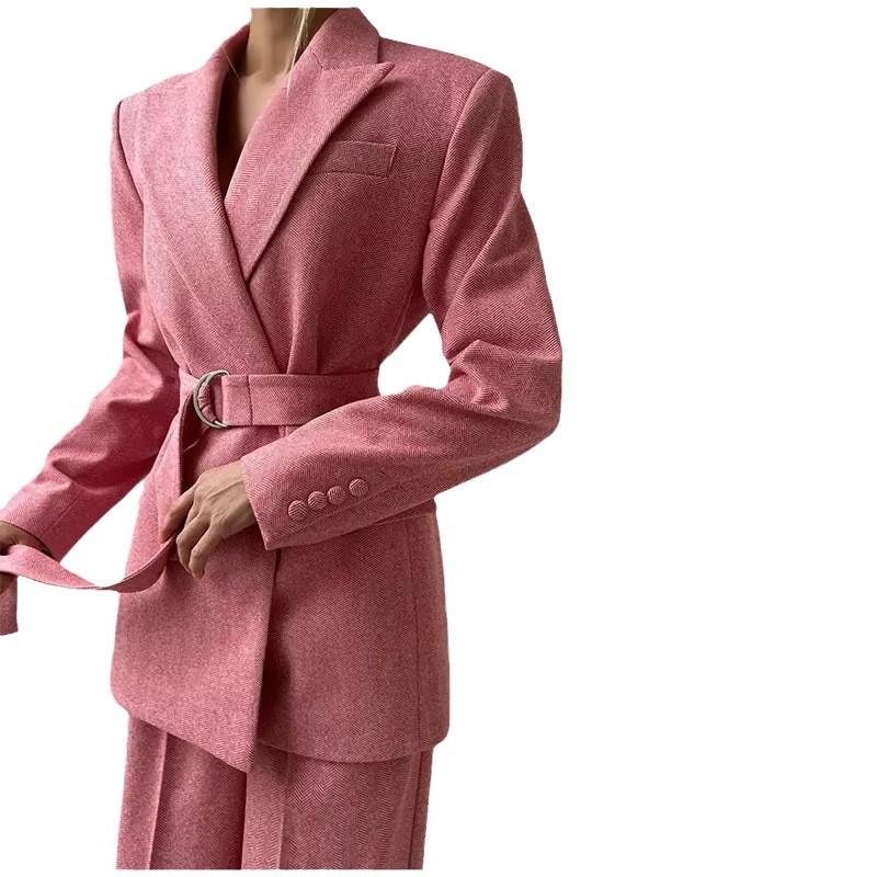 Auf Lager – Europäischer und amerikanischer Cross-Border-Modeanzug 2024, bestehend aus Blazer, Mantel und langer Hose, dreiteiliges Set_voghion.com