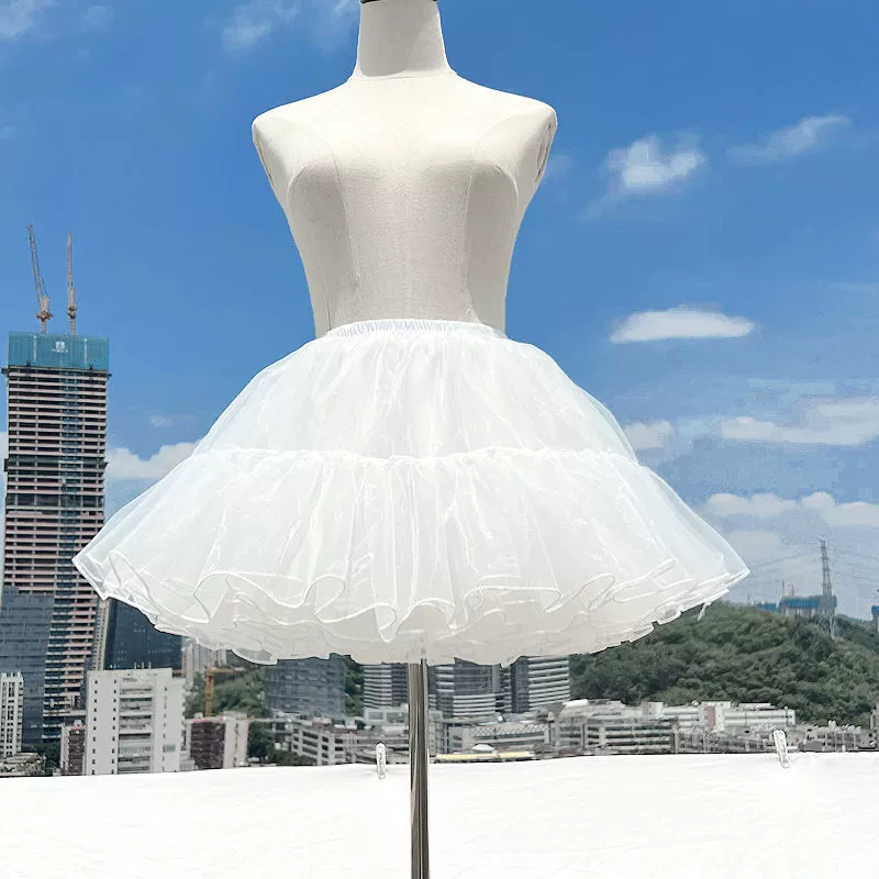 Четырехслойная юбка-петтикоат Lolita, мягкий ворот без косточек Marshmallow Cloud, белый 35–50 см