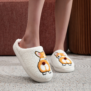 B 15206 Dachshund Embroidered Cotton Slippers �D�cȮ�̽�����