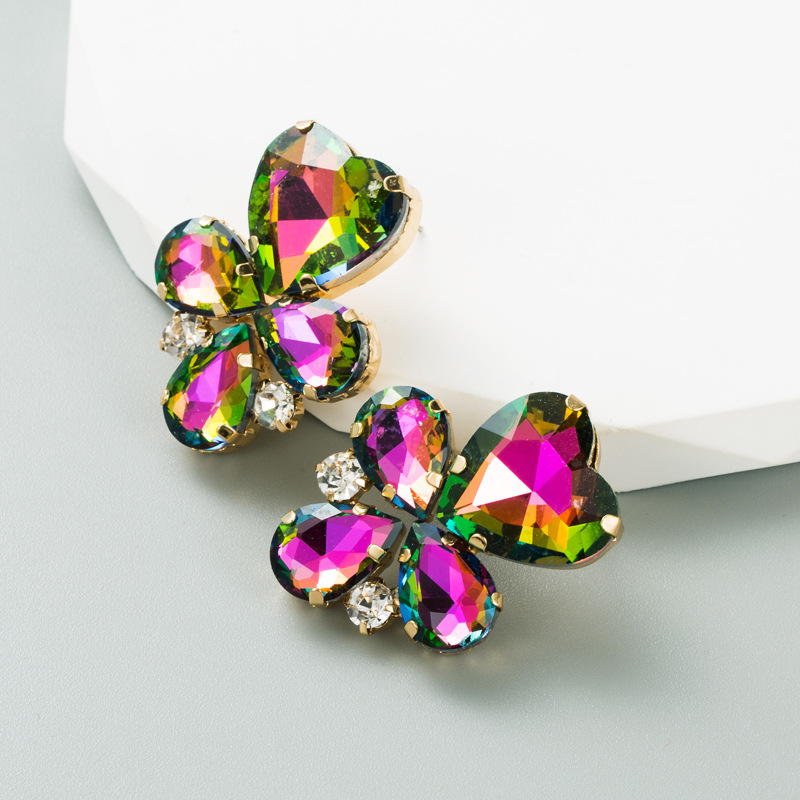Geometric Pattern Ins Style Geometric Alloy Gold Plated Rhinestones Women's Earrings 1 Pair