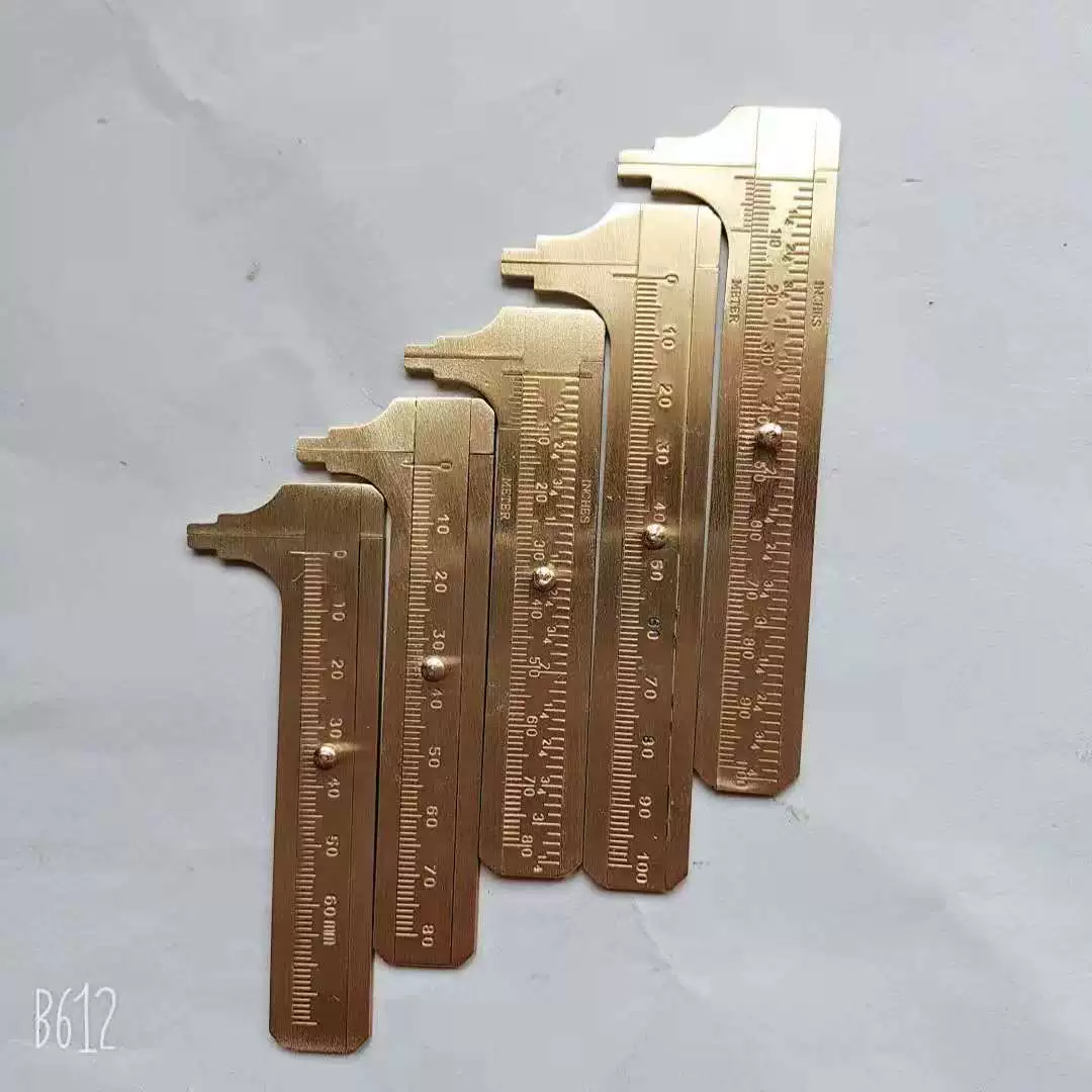 Миниатюрный латунный штангенциркуль с одной шкалой и двойной шкалой измерительная линейка Ретро медная линейка