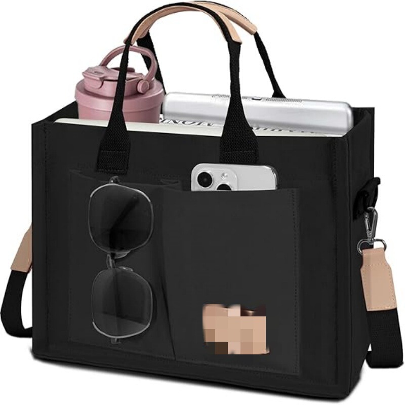 Ready Stock Women's Large Canvas Crossbody Bag with Pockets for Laptop, Wallet, Daily Tote Bag, Multifunctional