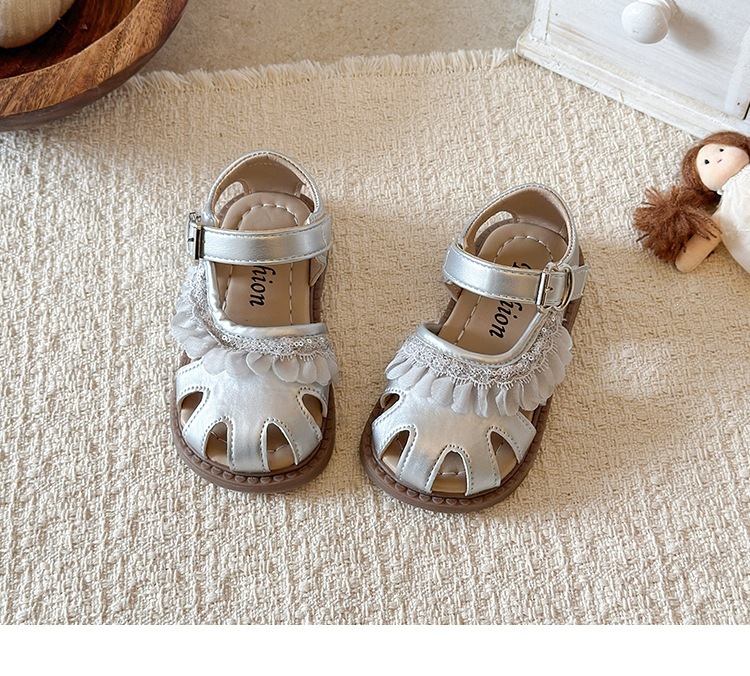 Princess Lace Sandals For Toddlers With Soft Sole Closed Toe Beach_voghion.com