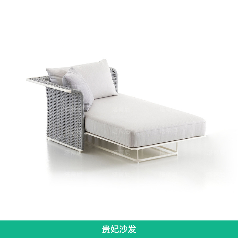 Sofá de ratán para exteriores, muebles de patio, juego de mesa de café y sofá de ratán impermeable y resistente al sol para jardín al aire libre de villa