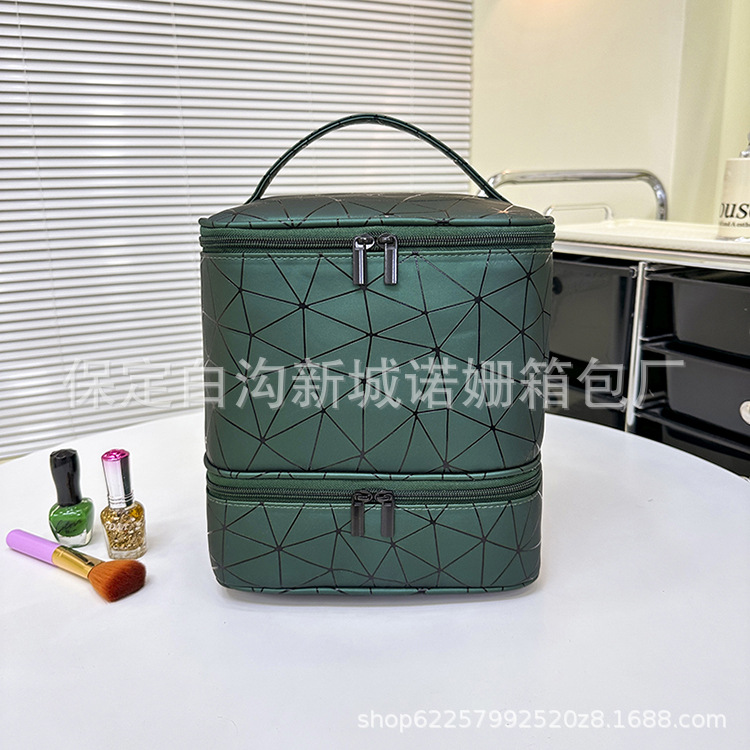 Bolso cosmético transfronterizo de gran capacidad Bolso femenino portátil de PVC de alta calidad Bolso de almacenamiento de esmalte de uñas Bolso de mano para uñas