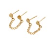 Chain, earrings stainless steel, simple and elegant design, bright catchy style