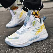 外贸青少年篮球鞋皮面高帮水泥地实战靴蓝球鞋中小学生运动鞋批发