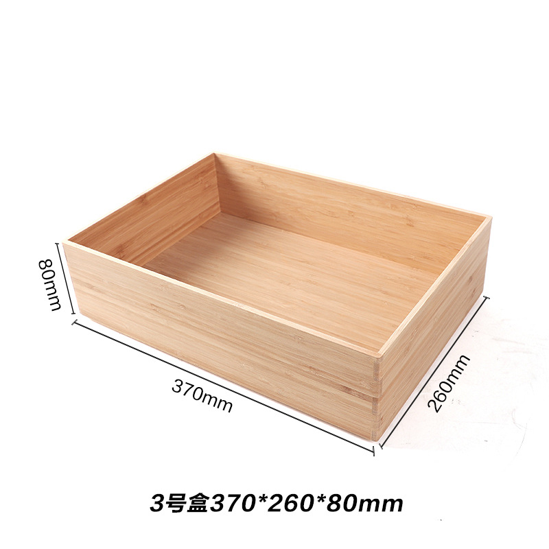 Caja organizadora de almacenamiento de cajones Caja de partición Caja de almacenamiento de vajilla de cocina caja de almacenamiento de combinación de bambú multifuncional para el hogar image 12