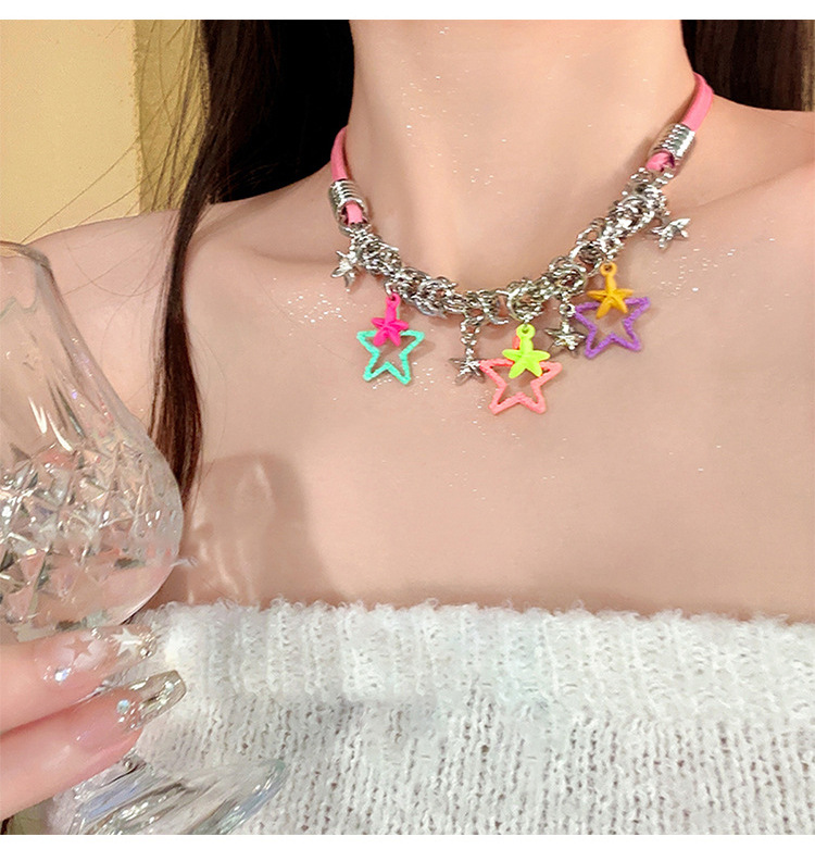 17g Weight Necklace Classification Titanium Steel Chain Material Wholesale Jewelry Simple Style Classic Style Star Titanium Steel Plating Necklace