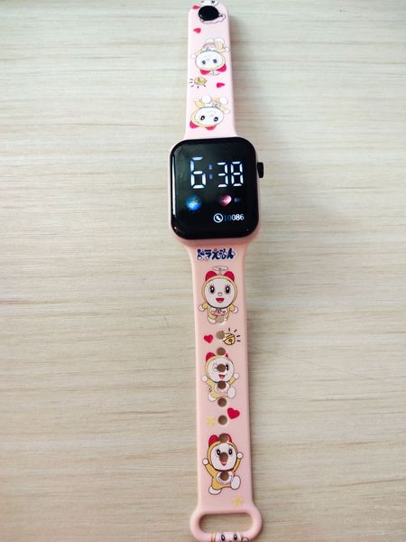 Cartoon fashionable square children's electronic watch