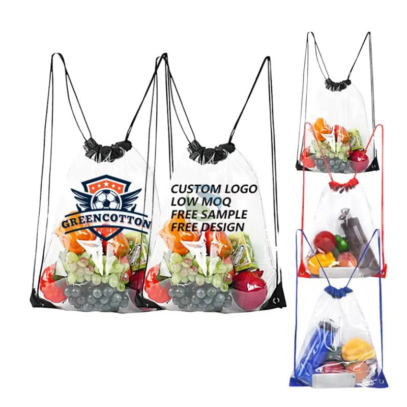 透明PVC塑料抽绳袋 抓娃娃收纳包装袋 娃娃机收纳束口袋印刷logo