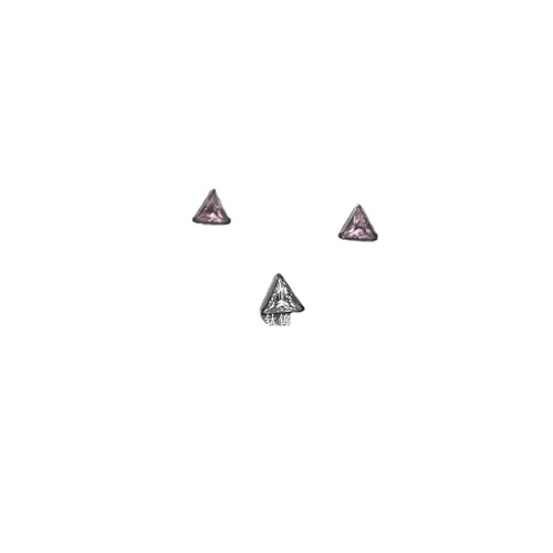 Titanium Brocade Piercing F136 Titanium Alloy Geometric Triangular Bezel Pink White Diamond Earrings Lip Nails 16G Ear Bone Nails Wholesale