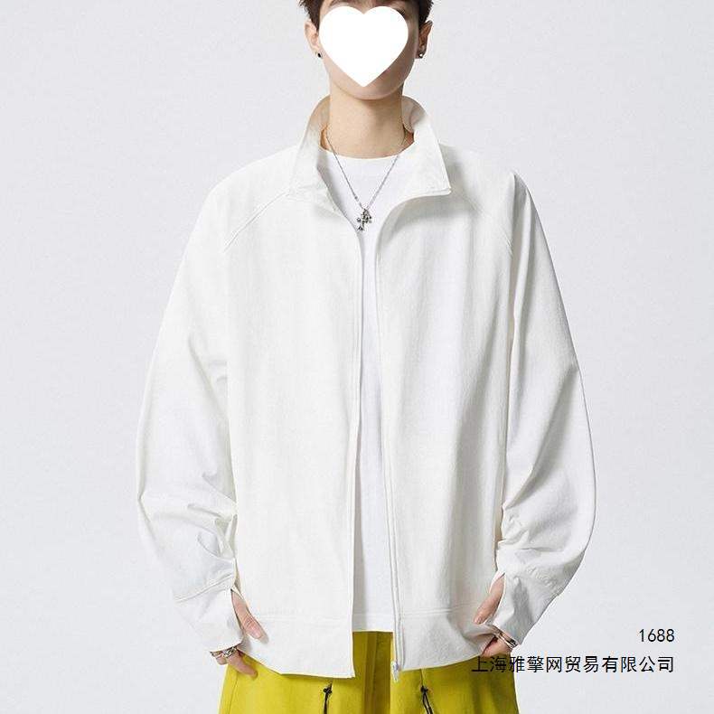 2026 Summer New Style Sunscreen UPF40 Design Outdoor Loose Stand Collar Trendy Bright Color Men's Jacket