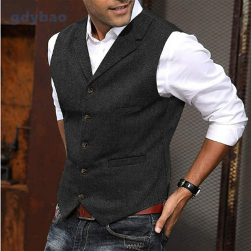 Men's Veste, Men's Herringbone Vest, Bestselling Men's Vest, Casual Men's Vest, Solid Color