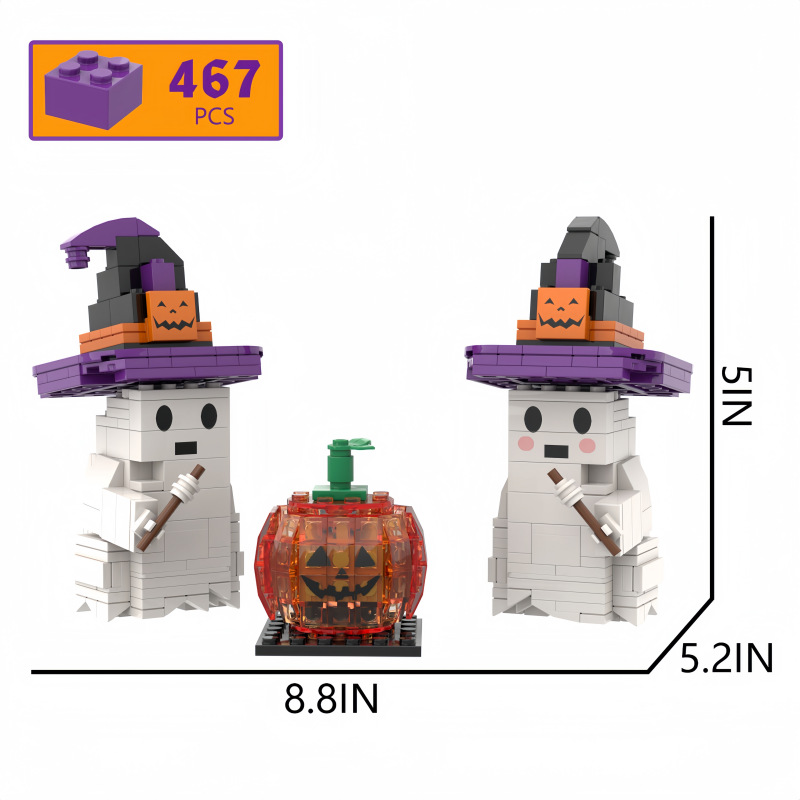 Halloween Gif Sound And Ligh, Small-piece Inerlocking Children's Building Block Oy, Compaible Wih Lego, Pary_voghion.com