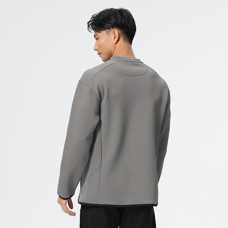 Niaojia, camiseta de manga larga con cuello redondo para hombre y mujer, ropa de abrigo informal y versátil, sudadera ajustada de color sólido para hombre, para otoño e invierno
