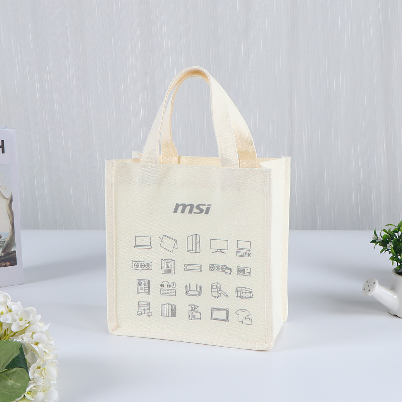 Bolsa de lona tridimensional logotipo personalizado bolsa de lona portátil cubierta de película personalizada empresa publicidad escolar bolsa de protección ambiental