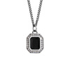 Brand design retro universal black rectangular zirconium, pendant, Korean style, light luxury style, 925 sample silver