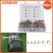 镀彩锌双钢丝喉箍 48pcs 煤气管用钢丝卡箍箍外六角螺杆 双丝喉箍