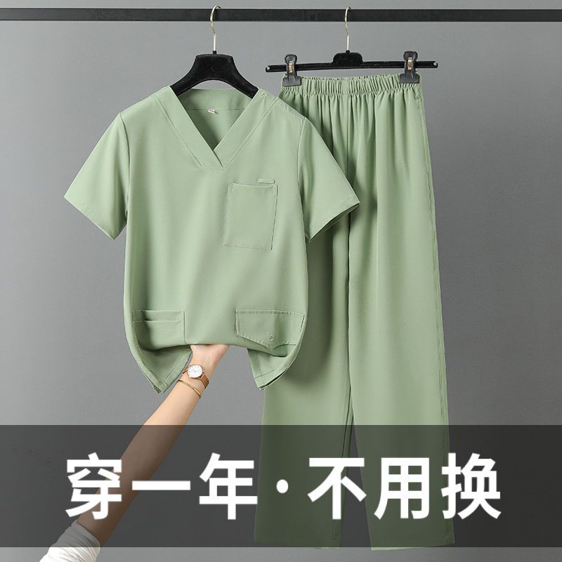 洗手衣女短袖牙科口腔高端医生服夏季工作服手术衣弹力速干刷手服