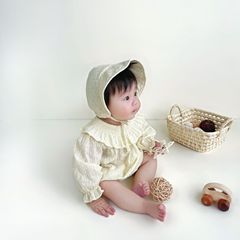 Spring 2024 New Korean Style Long-Sleeve Printed Knit Bodysuit for Babies, Crawling Suit, Baby Pajama