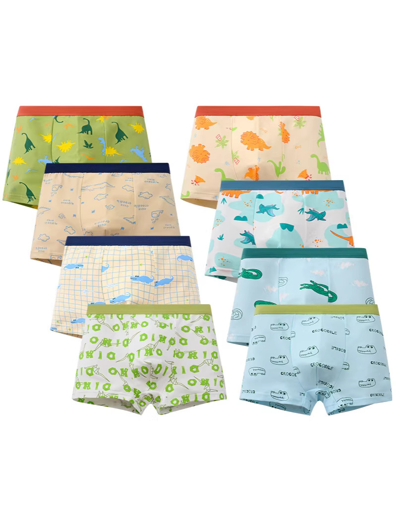 Amazon's Best-Selling Milk Silk Boys' Underwear Four-Piece Cartoon Set Polyester Boys' Underwear Cross-Border Children's Underwear