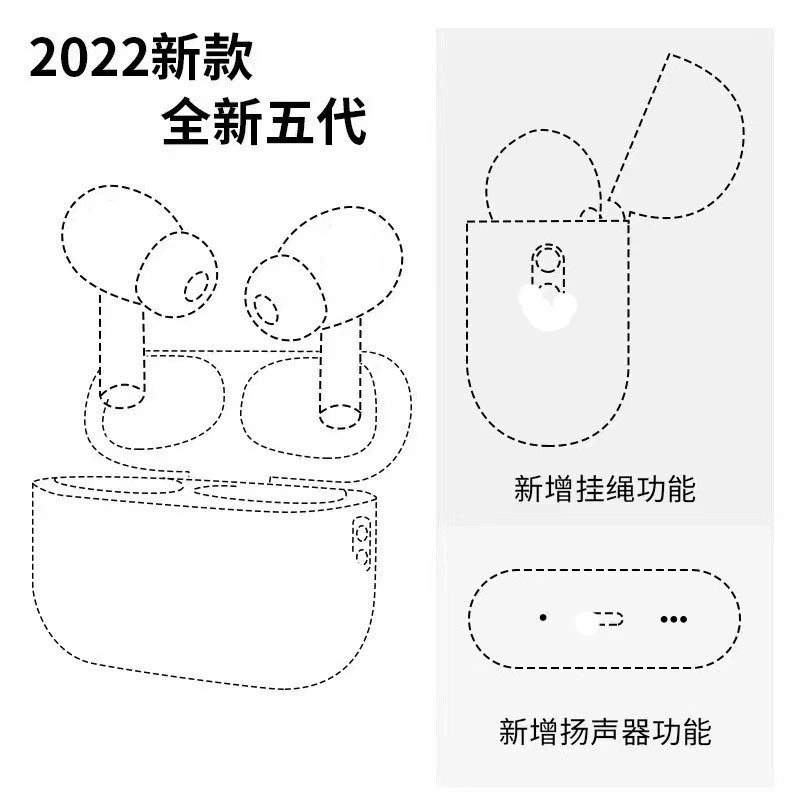Хуачянбей AirPods4 шум Bluetooth ANC наушники для Apple iPhone Gen 4-7, беспроводная зарядка, нейтральный