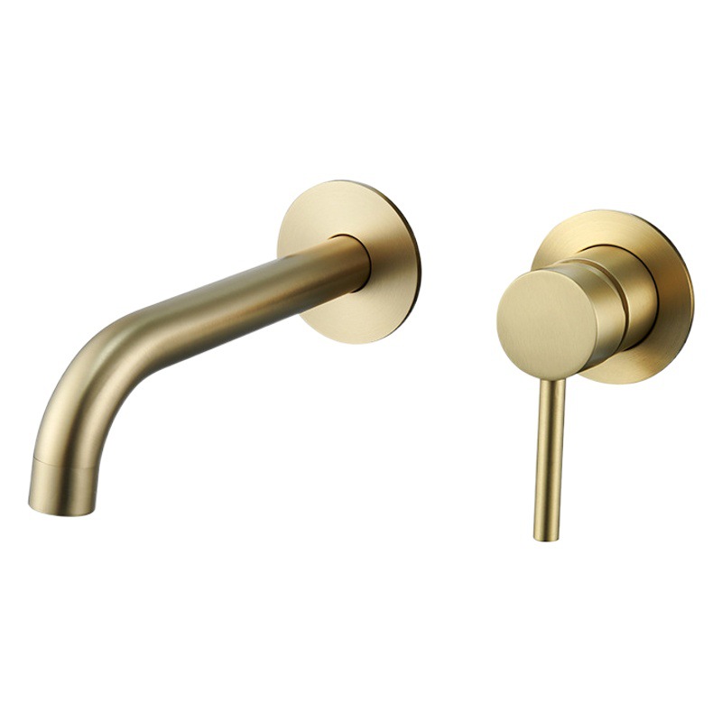 Grifo de acero inoxidable 304 en la pared, grifo de lavabo oculto preincrustado, fabricante doméstico de baño al por mayor