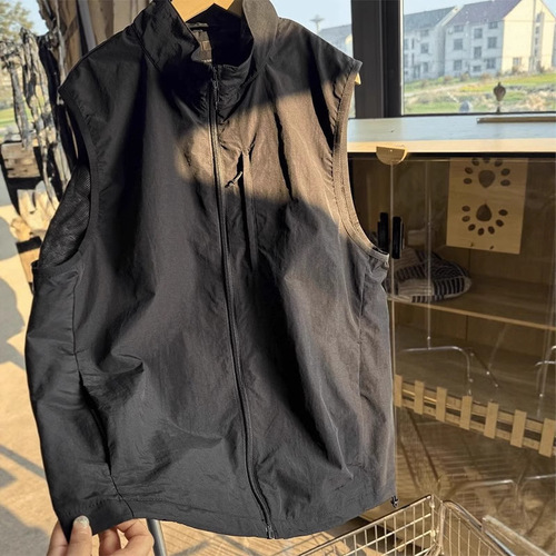 American Retro Functional Work Vest for Men - Spring Collar Zippered Functional Outdoor Urban Windproof Jacket