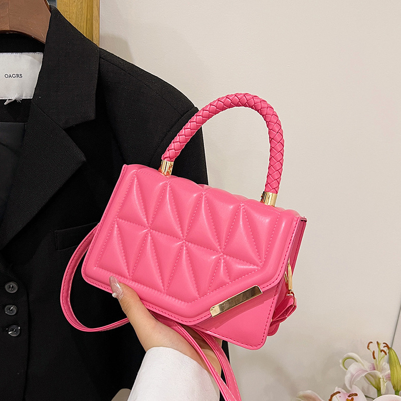 2025 Trendy Casual New Embossed Stylish Casual Texture Fashion Solid Color Single Shoulder Crossbody Handheld Small Square Bag