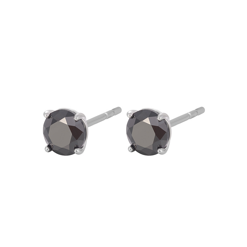 Aretes de Circonia de Cuatro Garras de Aleación de Cobre Galvanizado para Mujer