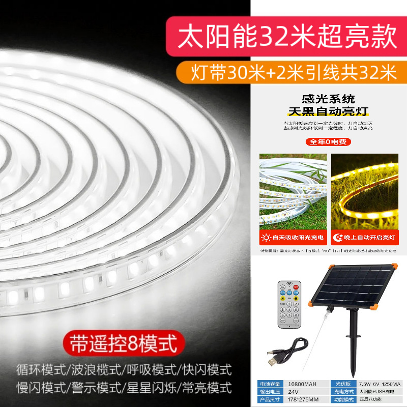 跨境电商新款太阳能灯带庭院别墅花园LED氛围照明灯户外防水灯条|undefined