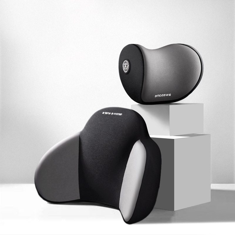 Soporte lumbar del coche almohada lumbar de espuma de memoria cojín lumbar respaldo soporte de la cintura cojín asiento de coche reposacabezas traje