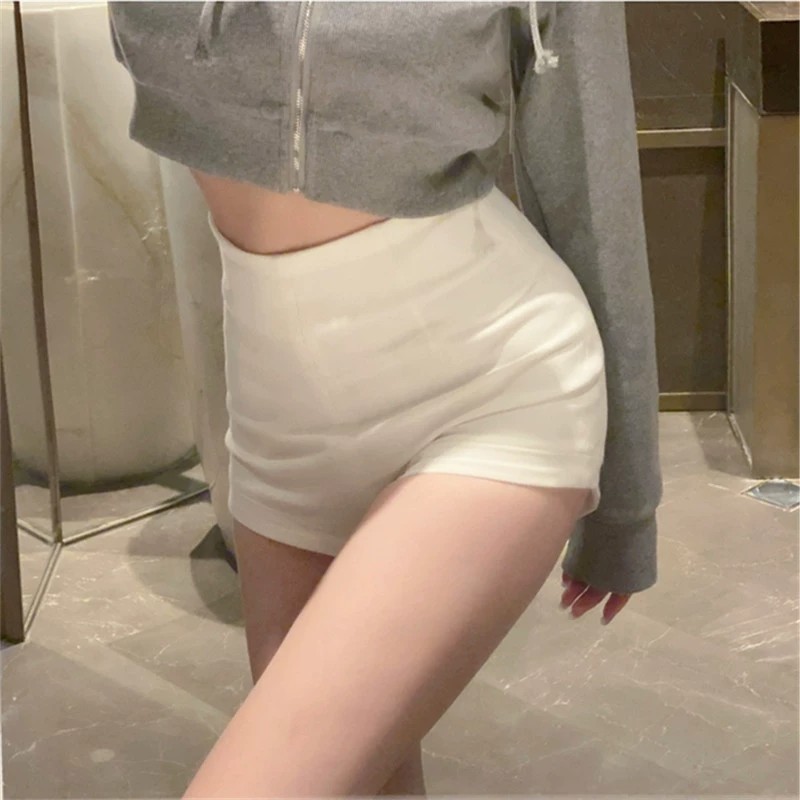 Junjun Eva ハイウエスト スリムソース スーツ パンツ タイトなお腹コントロール アウター ショーツ レギンス レディース 2色 万能 白黒|undefined
