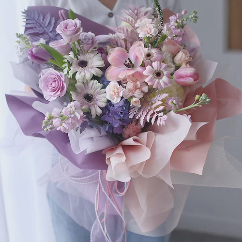 Pearl fishtail yarn, flower packaging ribbon, mesh ribbon, bouquet packaging yarn, flower shop material wholesale