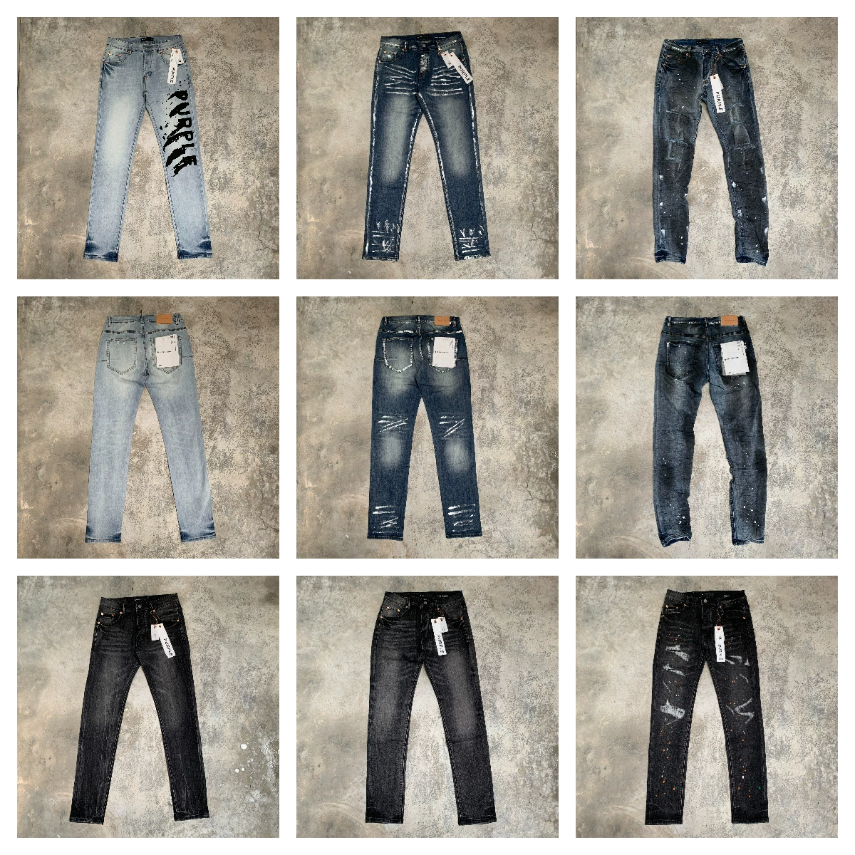 PURPLE High Street Джинсы Черная стройная трансграничная внешняя торговля бренд P новая эластичная мужская одежда