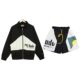 European and American High Street Zipper Stitching Jacket Coat Hip-hop Loose Casual Contrast Color Shorts Sports Pants suit Trendy